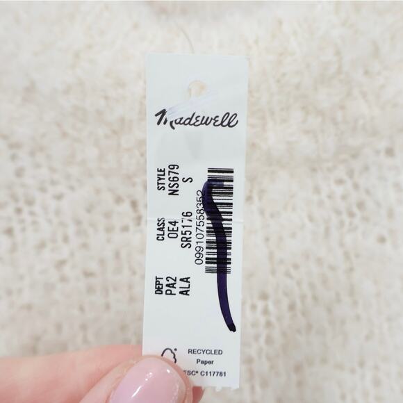 NWT Madewell Wool Alpaca Blend Boucle Knit Oversized Sweater Alabaster Small - Picture 12 of 12